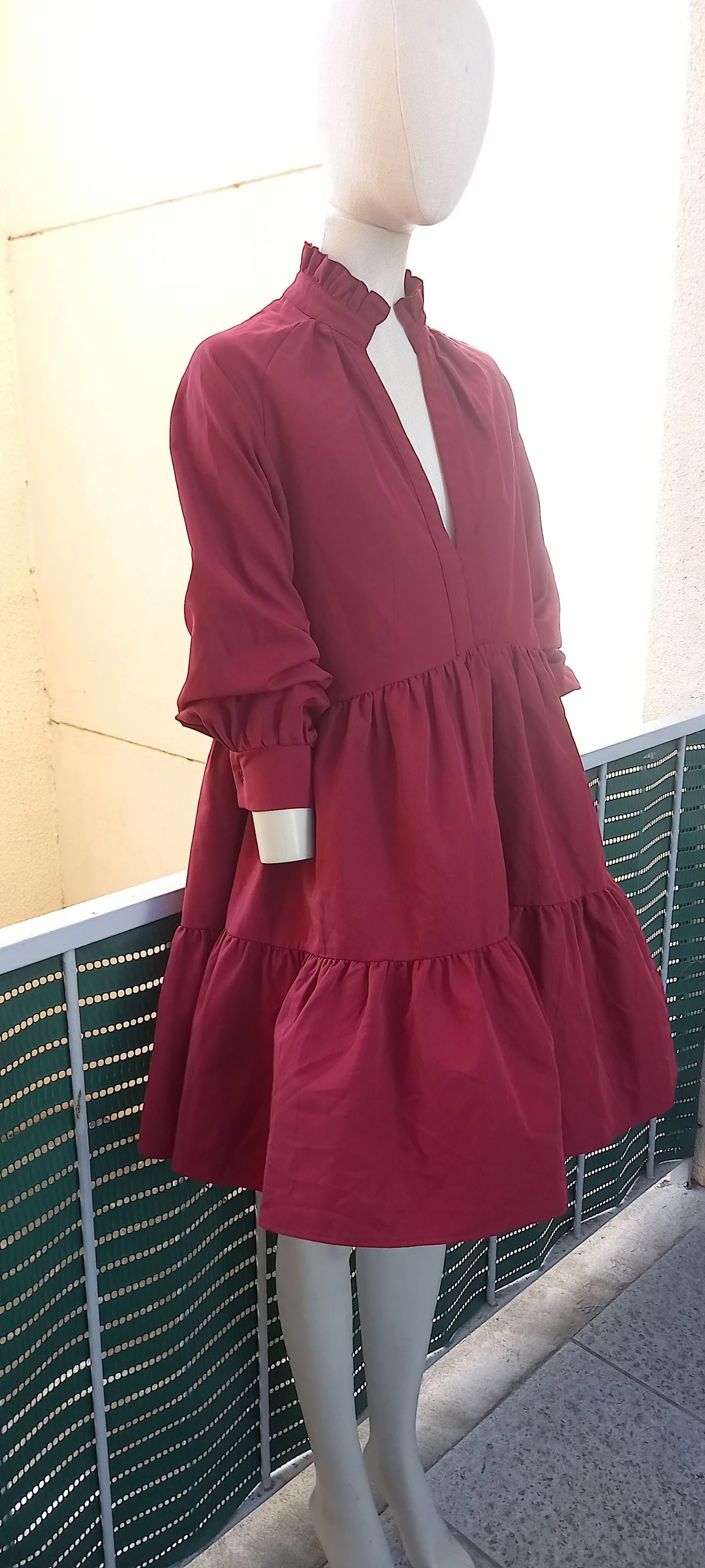 Chique bordeaux jurk S – photo 7